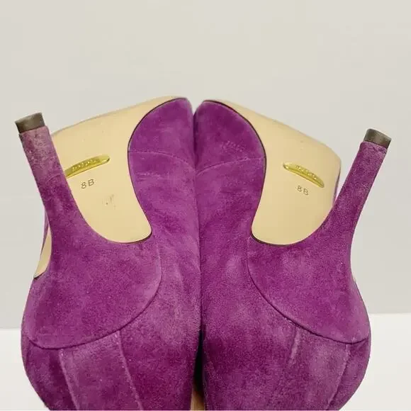 Lauren Ralph Lauren Fuchsia Suede Heel - Picture 4 of 6